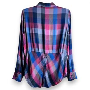 Lucky Brand Womens Plaid Button Front Shirt Long Sleeve Small Multicolor Flannel
